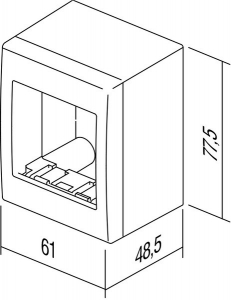 Doza aparataj modular 2 module aplicata Cubo AC21PW [2]