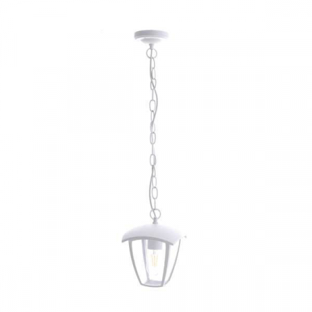 Lampi led gradina - Felinar led suspendat, corp alb mat, soclu 1xE27, Optonica 9308
