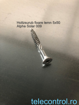 sisteme montaj fotovoltaice - Holtzsurub fixare lemn 5x50, inox, Alpha Solar 009