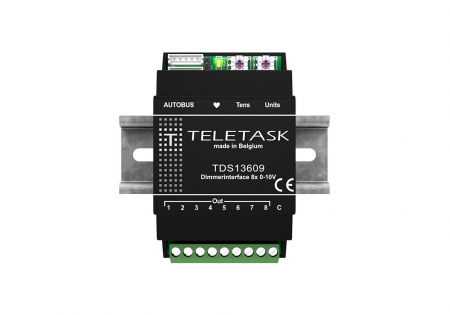 Dimmere - Interfață control dimmer 8 ieșiri 0-10V, Teletask TDS13609
