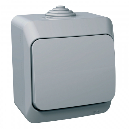 Aparataj ultraterminal modular - Intrerupator cap scara, aparent, gri, Schneider, WDE000660