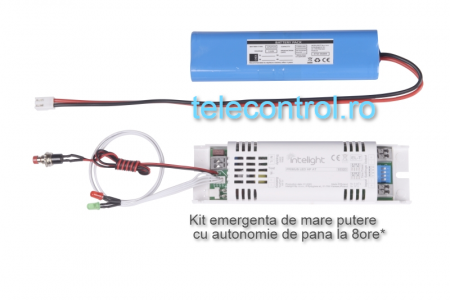 kit emergenta lampi led 2h - Kit emergenta lampi led 20-80Vdc autonomie 2h, 9W, test automat, Intelight 93307