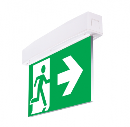 centrala de baterii - Lampa EXIT pentru centrala de baterii, aparenta, 5W, test prin centrala baterii, IP54, Intelight 94646