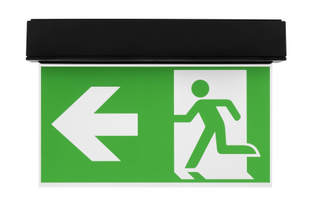 centrala de baterii - Lampa EXIT pentru centrala de baterii, aparenta, 5W, test prin centrala baterii, IP54, Intelight 94644