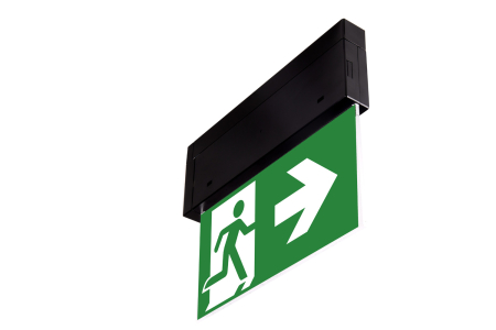 Lampa iluminat evacuare directional pentru centrala de baterii, neagra, aparenta, 2W, mentinut, test prin centrala de baterii, IP20,  Intelight 89580 [4]