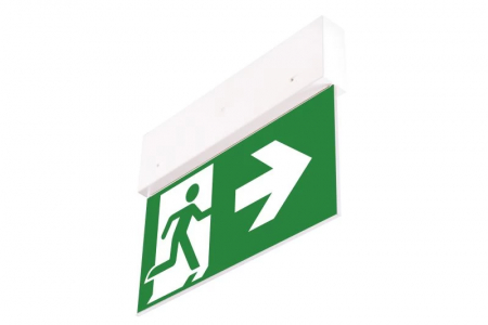 evacuare - Lampa iluminat evacuare directional pentru centrala de baterii, neagra, aparenta, 3 ore, 1.5W, nementinut, test prin centrala de baterii, IP20,  Intelight 90184