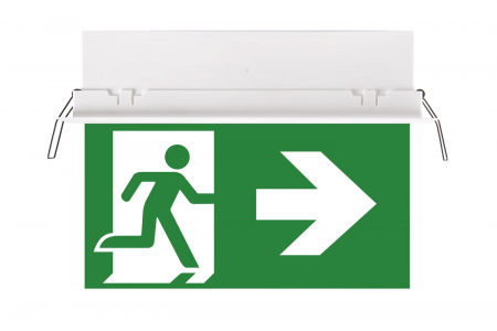 Lampa iluminat evacuare directional pentru centrala de baterii, alba, aparenta, 3 ore, 1.5W, nementinut, test prin centrala de baterii, IP20,  Intelight 90484 [1]