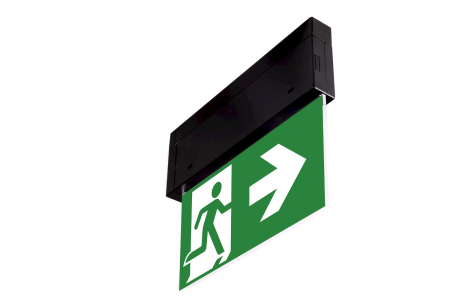 Lampa iluminat evacuare directional pentru centrala de baterii, neagra, aparenta, 3 ore, 3W, mentinut, test prin centrala de baterii, IP20,  Intelight 90185 [3]