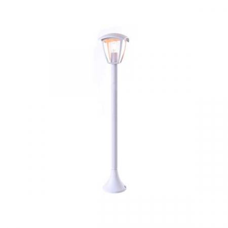 Lampi led gradina - Lampa led de peluza, inaltime 90cm, corp alb mat, soclu 1xE27, Optonica 9312