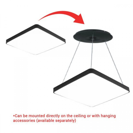 Lampa LED de tavan, patrata, corp negru, Optonica 2925 [1]