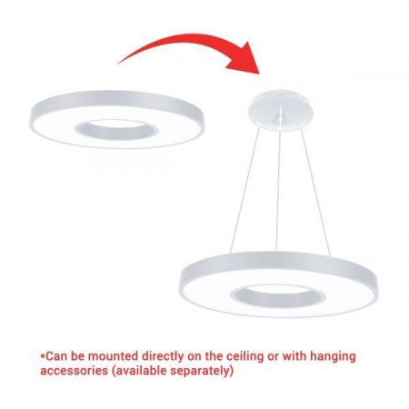Lampa LED de tavan, tip inel, rotunda, corp alb, Optonica 2916 [0]