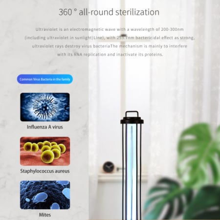 Lampa sterilizare germicida ultraviolet UV, metalica, 60W, Optonica 772 [3]
