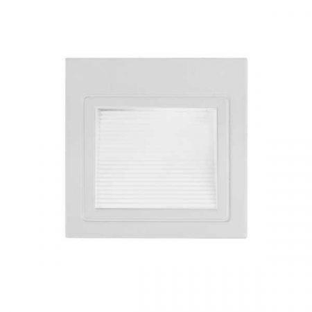 Lampi led pentru trepte - Led de treapta, patrat, corp alb, 3W, alb neutru, Optonica 7521