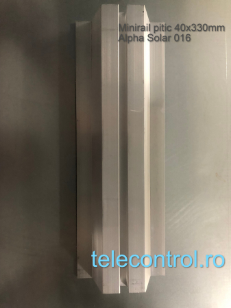 Minirail pitic 40x330mm, aluminiu, cauciuc EPDM, Alpha Solar 016 [2]