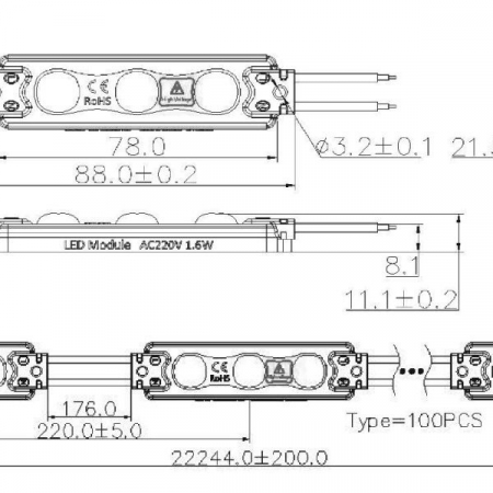 Modul led 220V, 1.6W, 5 ani garantie, Optonica 4564 [1]