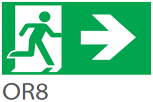 accesorii si pictograme - Pictograma evacuare EXIT dreapta OR8, 20m, Intelight 39978     