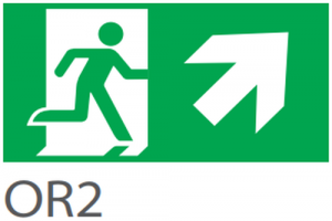accesorii si pictograme - Pictograma evacuare EXIT dreapta sus OR2, 20m, Intelight 39982     