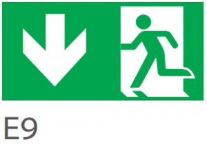 accesorii si pictograme - Pictograma evacuare EXIT jos E9, 30m, Intelight 97998     