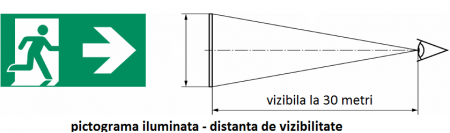 Pictograma evacuare EXIT dreapta sus E6, 30m, Intelight 98001      [1]