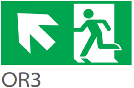 accesorii si pictograme - Pictograma evacuare EXIT stanga sus OR3, 20m, Intelight 39983     