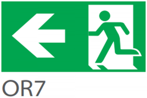 accesorii si pictograme - Pictograma evacuare EXIT stanga OR7, 20m, Intelight 39979     