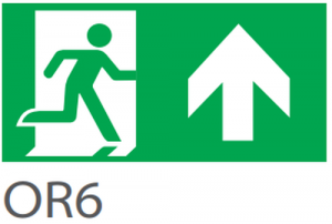 accesorii si pictograme - Pictograma evacuare EXIT sus OR6, 20m, Intelight 98007     