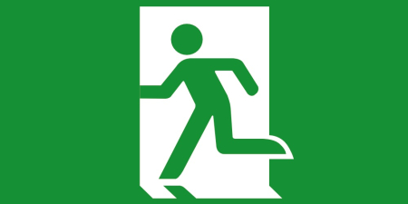 accesorii si pictograme - Pictograma VELLA/DIRECTO VD1 evacuare EXIT tip om, stanga, 250x125mm, 25m, Intelight 85201