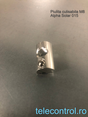 sisteme montaj fotovoltaice - Piulita culisabila cu bila M8, aluminiu, cauciuc EPDM, Alpha Solar 015