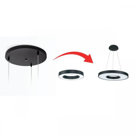 Iluminat led - Placa suport fixare pentru lampi suspendate, corp negru, Optonica 5181