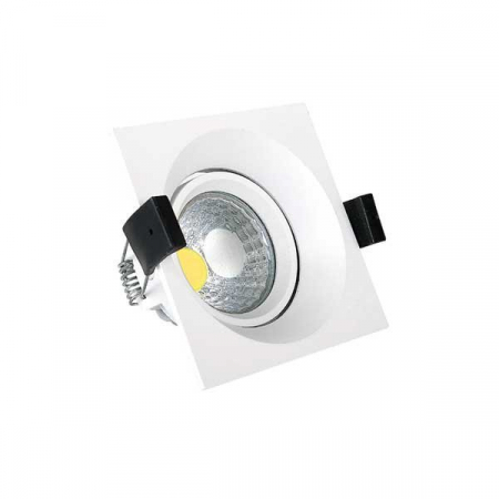 incastrate - Plafoniera led COB, incastrata, patrata, inox, 8W, alb rece, Optonica 3223