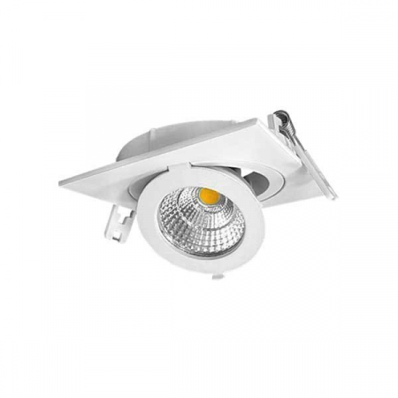 incastrate - Plafoniera led COB, patrata, orientabila, 12W, alb rece, Optonica 3254
