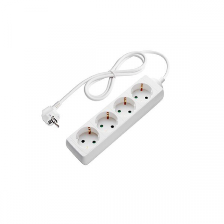 Instalatii electrice - Prelungitor cu 4 prize Schuko, alb, lungime cablu 1.5m, Optonica 7603