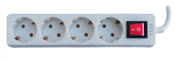 Instalatii electrice - Prelungitor electric cu 4 prize cu impamantare si buton