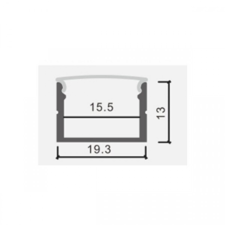 Profil aluminiu banda led 2m, 19x13mm, argintiu, Optonica 5133 [1]