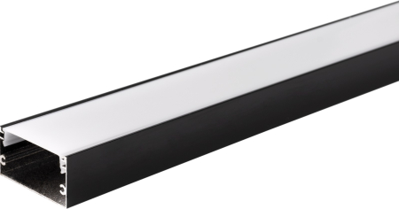 Iluminat led - Profil aluminiu banda led 2m, 40x20mm, Corp negru/Capac alb, Optonica 5122