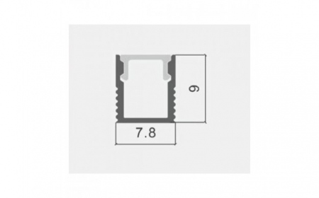 Profil aluminiu banda led 2m, 7.8x9mm, Corp argintiu/Capac alb, Optonica 5142 [1]