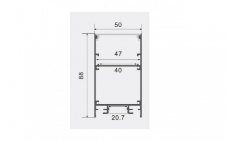 profile led - Profil aluminiu banda led 2m, 88x50mm, Corp negru/Capac alb, Optonica 15127