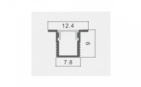 Profil aluminiu banda led 2m, cu aripioare, 12.4x9mm, Corp argintiu/Capac alb, Optonica 5141 [1]
