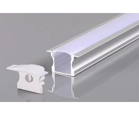 profile led - Profil aluminiu banda led 2m, cu aripioare, 24x14mm, argintiu, Optonica 5131
