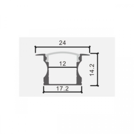 Profil aluminiu banda led 2m, cu aripioare, 24x14mm, argintiu, Optonica 5131 [1]