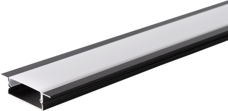 profile led - Profil aluminiu banda led 2m, cu aripioare, 41x10mm, Corp negru/Capac alb, Optonica 5119