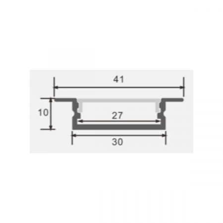Profil aluminiu banda led 2m, cu aripioare, 41x10mm, negru, Optonica 5117 [1]