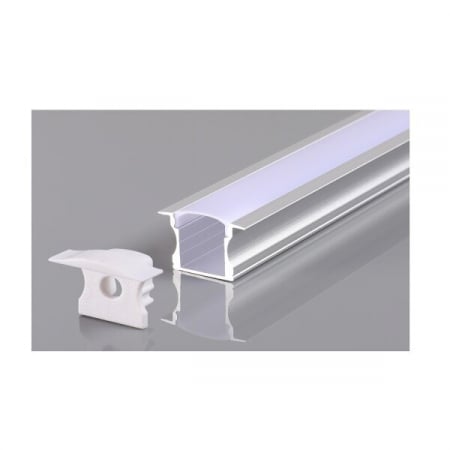 profile led - Profil aluminiu banda led 2m, cu aripioare, argintiu, Optonica 5108