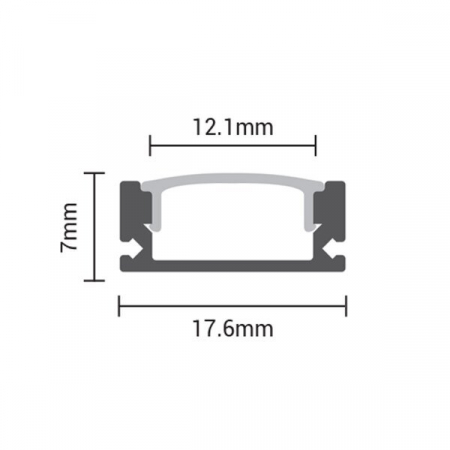 Profil aluminiu banda led 2m, cu aripioare, negru, Optonica 5104 [1]