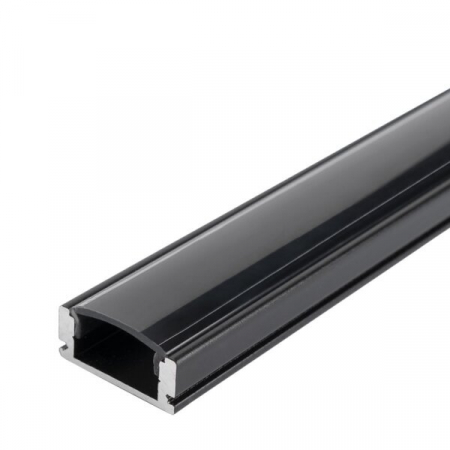 profile led - Profil aluminiu banda led 2m, negru, cu dispersor negru, Optonica 5107