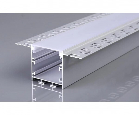 profile led - Profil aluminiu banda led 2m, tencuibil, 71.5x35mm, negru, Optonica 5124