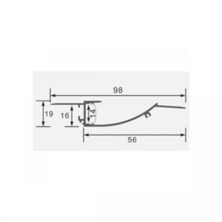 Profil aluminiu banda led 2m, tencuibil, 98x19mm, alb, Optonica 5128 [1]