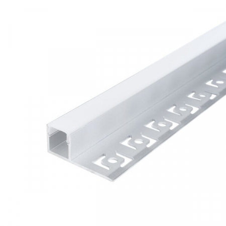 profile led - Profil aluminiu banda led 2m, tencuibil, gri, Optonica 5111
