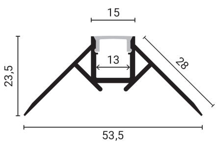 Profil aluminiu banda led, de colt exterior cu margini, pentru tencuit, lungime 2m, culoare gri natur, Optonica 5165 [1]