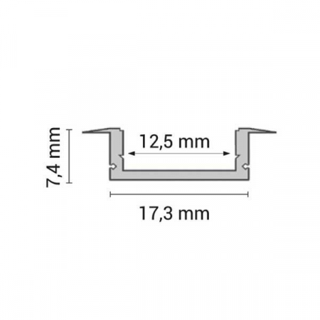 Profil aluminiu pentru benzi led 6mm, tip U cu margini, 1metru, Optonica 5193 [1]
